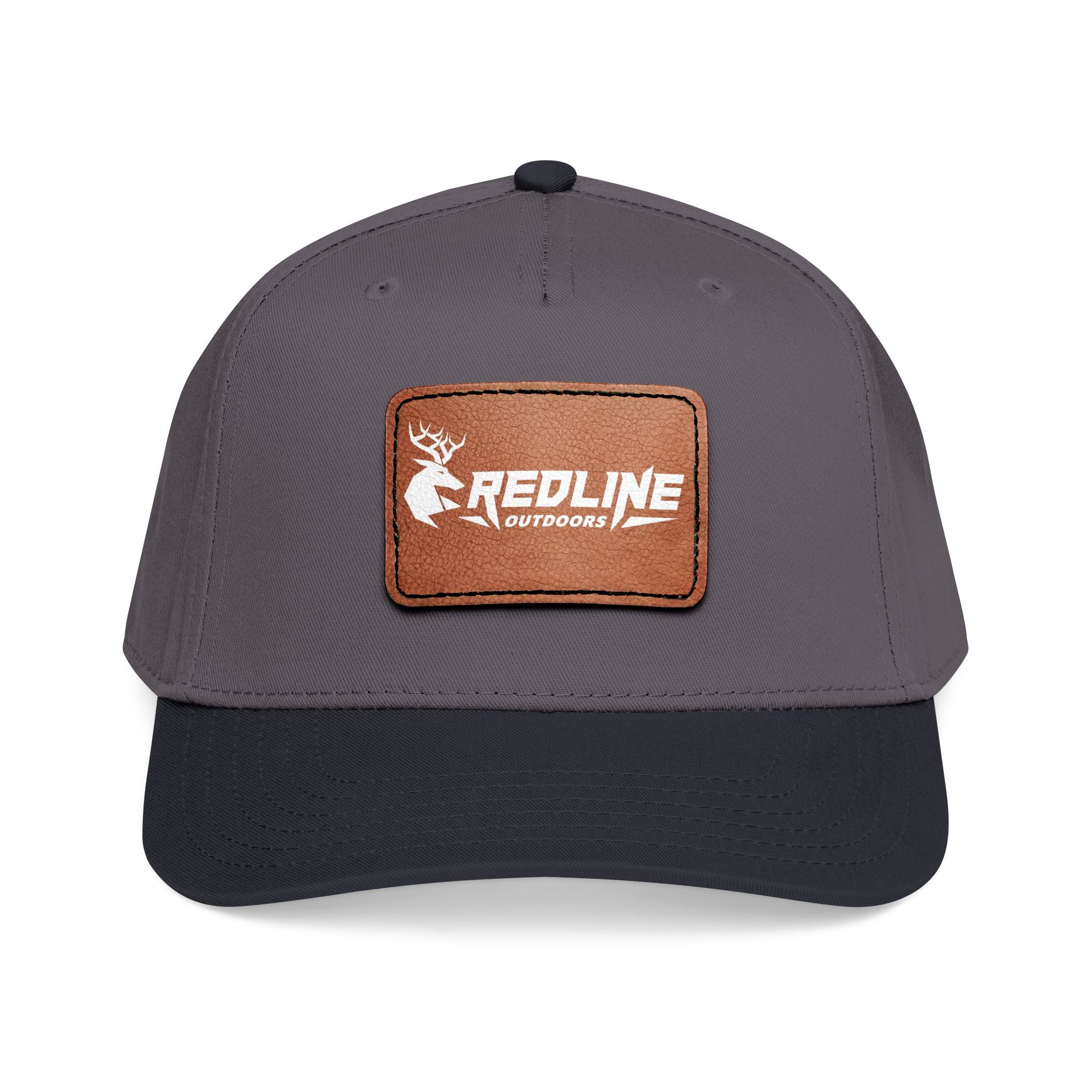 "Backwater Brim" Mid Profile Baseball Cap with Leather Patch (Rectangle)