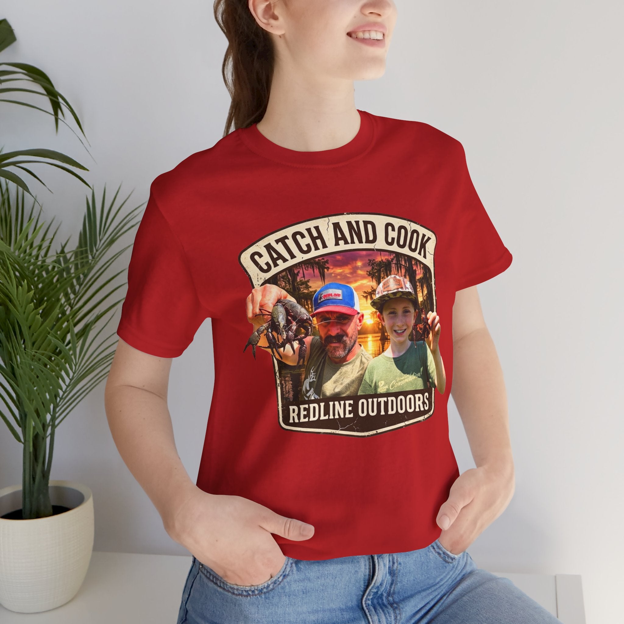 "Crawfish Catch and Cook" Unisex Jersey Short Sleeve Tee