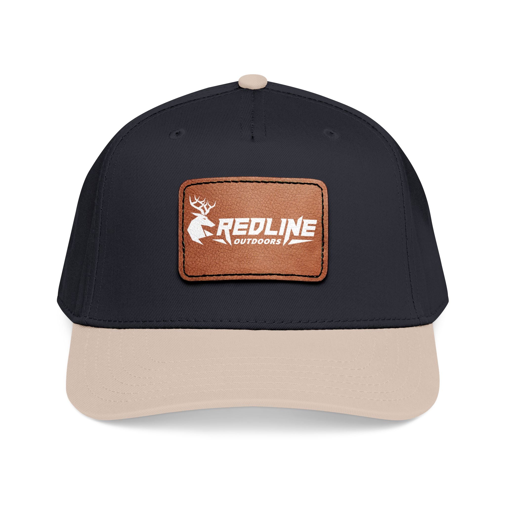 "Backwater Brim" Mid Profile Baseball Cap with Leather Patch (Rectangle)
