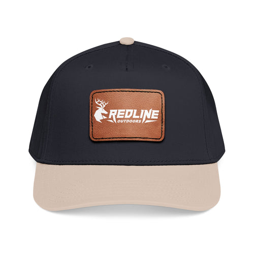 "Backwater Brim" Mid Profile Baseball Cap with Leather Patch (Rectangle)