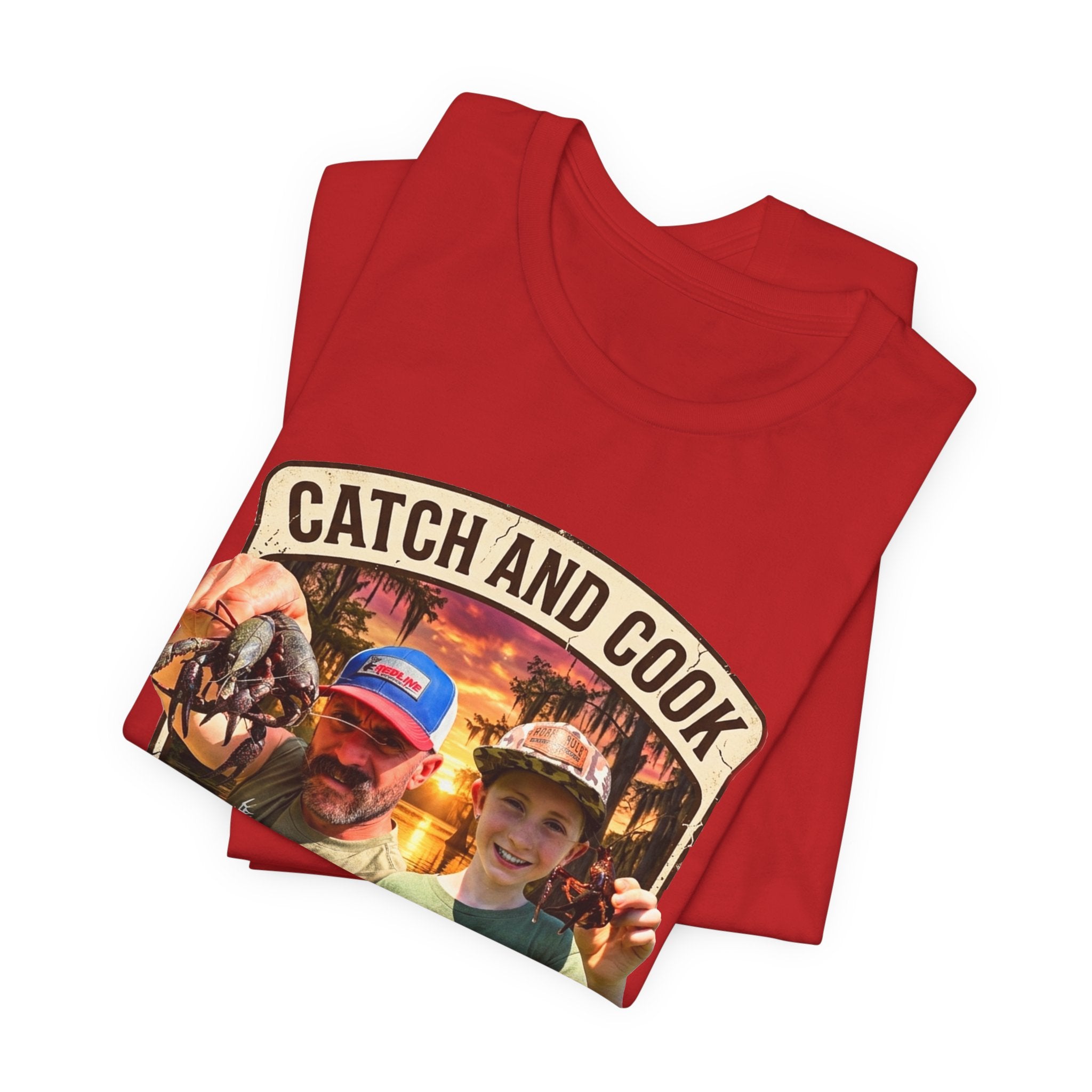 "Crawfish Catch and Cook" Unisex Jersey Short Sleeve Tee